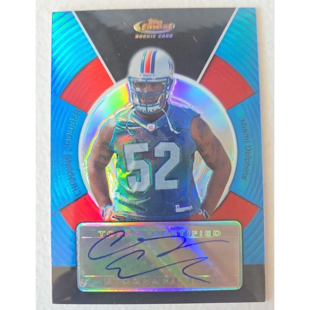 Channing Crowder‎ 2005 Topps Finest Rookie Auto Blue Refractor /299 Dolphins